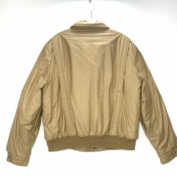 LONDON FOG Bomber Jacket Men 44R Camel Tan Quilted Lining Vintage 70s GUC - Picture 2 of 12